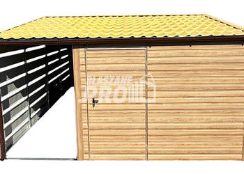 Domek ogrodowy 2,5×5 m + wiata 1,5×5 m 2x okno – winchester GP755