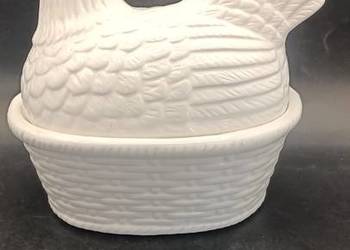 Figurka ceramiczna ptak kura kwoka pojemnik bombonierka
