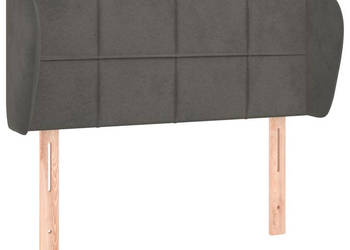 Zagłówek uszak ciemnoszary 103x23x78/88 cm aksamitny WM-3117187