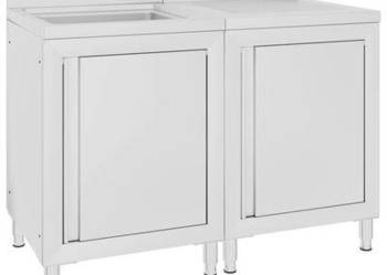 Szafka gastronomiczna ze zlewem, stal nierdzewna, 120x60x96 cm（SKU:3058270）
