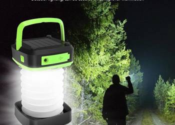 Lampa solarna kempingowa, Składana, Wodoodporna Akumulator