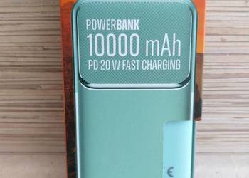 NAJTANIEJ Powerbank 10000 mAh USB-C USB-A Miętowy Wysyłka