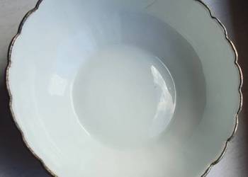 Stara,zabytkowa SALATERKA/MISKA z biało srebrnej porcelany