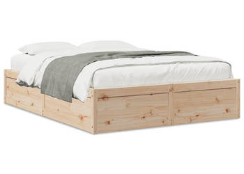 Rama łóżka bez materaca lite drewno sosnowe 140x190 cm WM-3282381