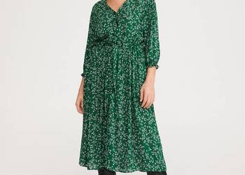 Nowa sukienka Reserved 44 XXL zielona w kwiaty floral długa wiskoza