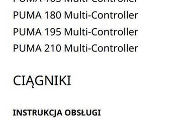 Case Puma 165 180 195 210 Multicontroller instrukcja obslugi PL