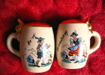 Sól i pieprz - Porcelana - stare kufle Bawaria - 6 x 6,5 x 5 cm Rzadki okaz