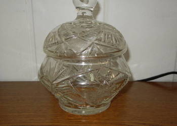 Cukiernica kryształowa zdobiona retro vintage PRL Cukiernica kryształowa zdobiona retro vintage PRL