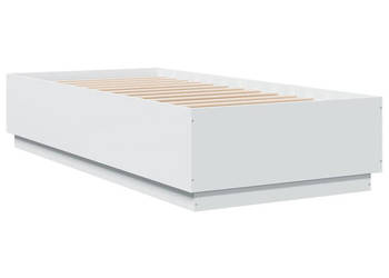 Rama łóżka z LED biała materiał drewnopochodny 100x200 cm WM-3209625