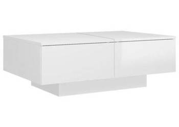 vidaXL Stolik kawowy, biały, wysoki połysk, 90x60x31 cm(804181)