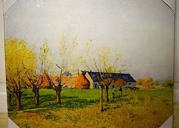 Alfred Sisley -,,Farma w Trou d Enfer, jesienny poranek '' 1874,reprodukcja