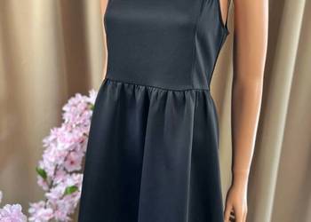 Dotti czarna sukienka rozkloszowana mini elegancka basic 36 38