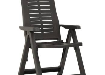 Rozkładane krzesła do ogrodu, 2 szt., plastikowe, antracytowe（SKU:315831）