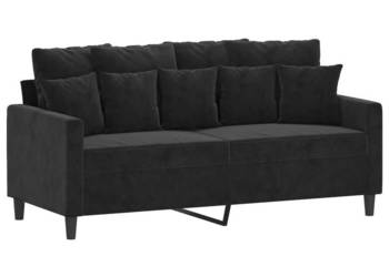 Sofa 2-osobowa czarna 140 cm tapicerowana aksamitem WM-359308