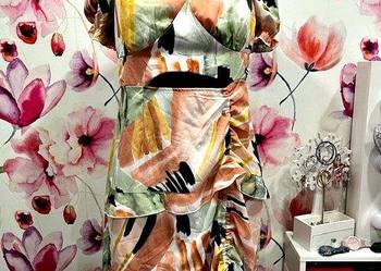 shein sukienka imprezowa modny wzór falbanki nowa roz.40/42 shein sukienka imprezowa modny wzór falbanki nowa roz.40/42
