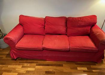 Sofa Ektorp Ikea 3 osobowa kanapa nierozkładana czerwona