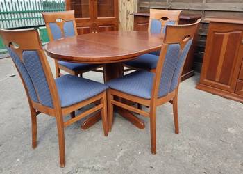 Komplet KLOSE stół okrągły rozkładany + 4 krzesła