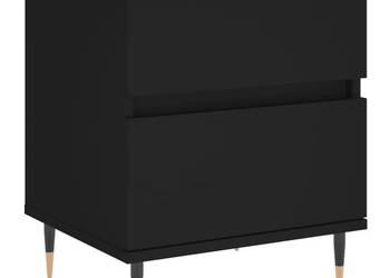 Szafka nocna czarny 40x35x50 cm materiał drewnopochodny WM-830654