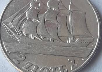 Moneta srebrna 2 zł Żaglowiec z 1936 r.