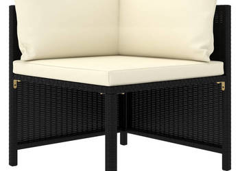 5-cz. zestaw wypoczynkowy do ogrodu poduszki czarny rattan PE WM-3059779