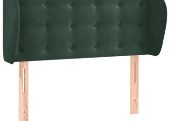 Zagłówek uszak ciemnozielony 93x23x78/88 cm aksamitny WM-3117617