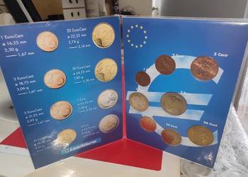 Austria, klaser z monetami od 2 euro do 1 centa - 8szt