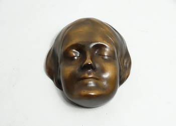 Stara ceramiczna maska płaskorzeźba twarz vintage retro dekoracja ścienna