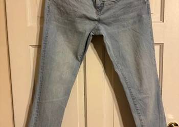 Jeansy męskie Carry 32/32 niebieskie bawełna zwężane z przetarciami