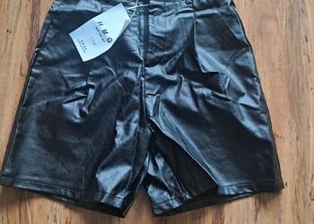 nowe czarne spodenki z eko-skóry rozmiar na metce S ale to chyba XS
