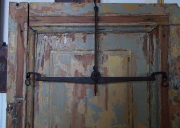 Piękny Stary Stalowy Wieszak-Ręczne Wykonanie-Ozdobne Detale-Vintage