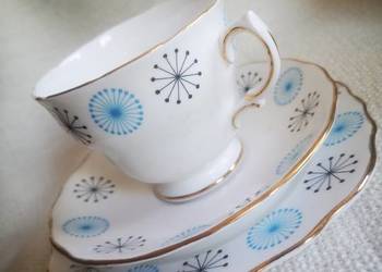 Filiżanka z talerzkiem deserowym. Bone China, Made in England