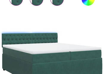 Łóżko kontynentalne z materacem zielone aksamit 200x200 cm WM-3290139