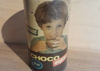 Stara puszka z kakao Choco Expres Hanka zabytek PRL retro