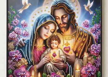 Święta rodzina w wyklejance diamentowej