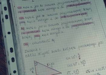 Zestaw notatek matematyka - trygonometria kąta ostrego Zestaw notatek matematyka - trygonometria kąta ostrego