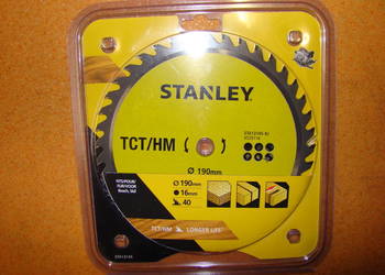 Piła tarczowa widiowa STANLEY fi 190 x fi 16 x 40 zębów Ref. STA 13145 XJ