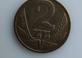Moneta 2 zł bez znaku mennicy 1977 PRL obiegowa