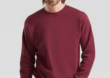 Męska Bluza set-in bez kaptura burgund FRUIT of the LOOM