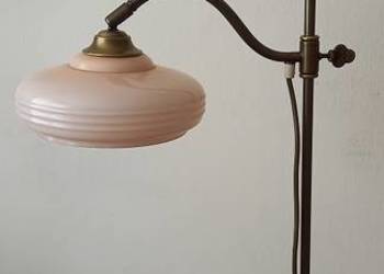 Mosiężna lampa podłogowa z ruchomym ramieniem