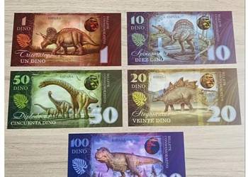 Kolekcjonerski zestaw banknotów?? z dinozaurami 5 szt