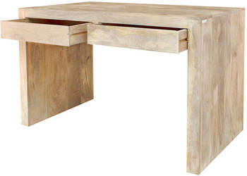 Proste jasne biurko ZEN 120 cm z litego drewna mango