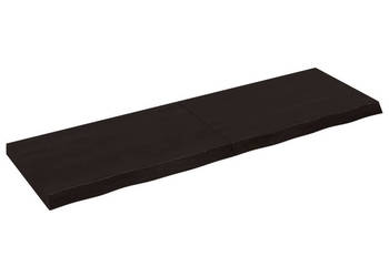 Blat stołu ciemnobrązowy 160x50x(2-6) cm lite drewno dębowe WM-3156449