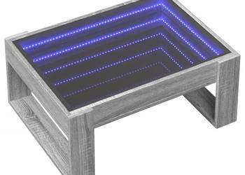 Stolik kawowy z LED Infinity szary dąb sonoma 70x53x30 cm WM-847635