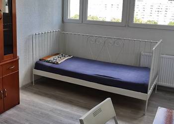 łóżko metalowe ikea kompletne rama stelaż materac 2 szt białe czarne