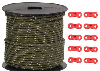 Linka namiotowa z napinaczami elementy odblaskowe 50 m 4 mm WM-4008123