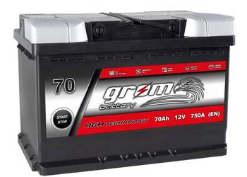 Akumulator 70Ah 760A GROM AGM START&STOP Prawy Plus