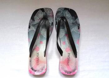 Klapki czarne Japonki różowe r. 37,5 damskie Panama stan bdb