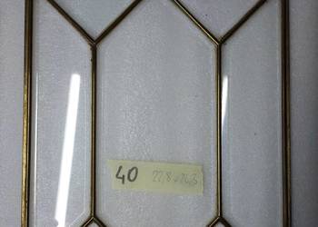 nr40 Witraż frontu starego zegara szafki szkło fazowane 22,8x26,3cm