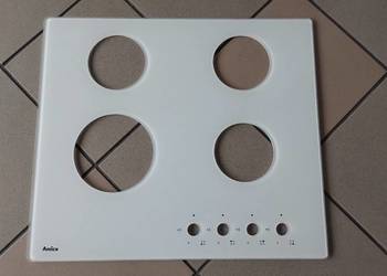 Biała szklana płyta podpalnikowa robocza do płyty gazowej Amica szyba