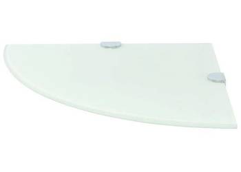 vidaXL Półki narożne, 2 szt., chromowane wsporniki, szklane(SKU:3051598)